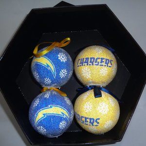 Los Angeles Chargers 4-Piece Boxed Ornament Set
